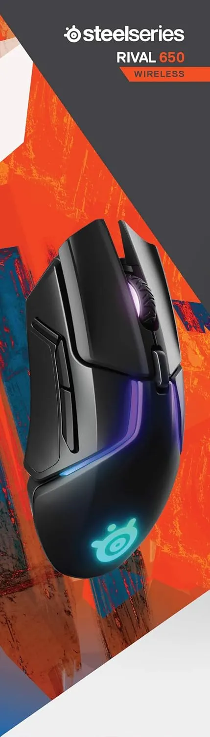 SteelSeries Rival 650 - Quantum Wireless Gaming Mouse - Rapid Charging Battery - Low 0.05 Lift-Off Distance - 256 Weight Configurations