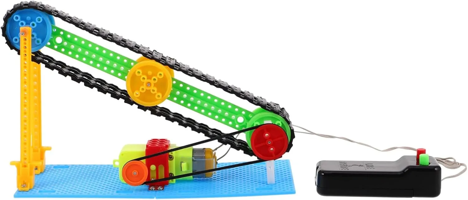 Stem Conveyor Belt Kit DIY Electric Engineering with Dc Motor Educational Activity for Boys and Safe Efficient and Flexible Design for Science Projects