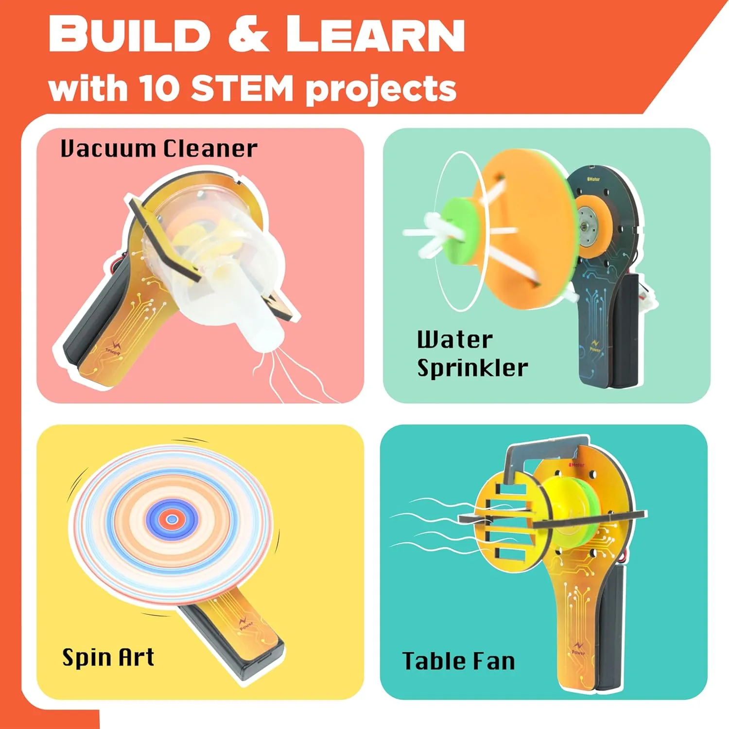 STEM Robotics Kit 7in1 Science Experiments Project Activities for Kids 6-8 8-12 Engineering Building Toy Electronic Motor Robot Craft for Boy 5 6 7 8 9 10 12  Year Old Girl Gift Summer Outdoor Toy