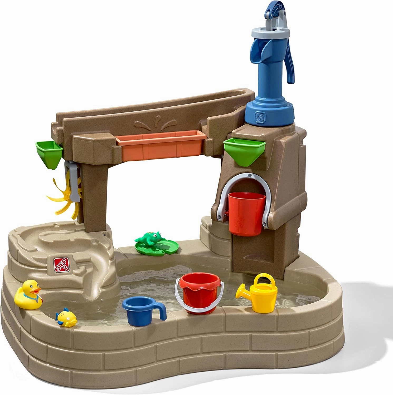 Step 2 Pump & Splash Discovery Pond Water Table, Kids Water Sensory Activity Pool, Summer Outdoor Toys, 10 Piece Toy Accessories, For Toddlers 2  Years Old