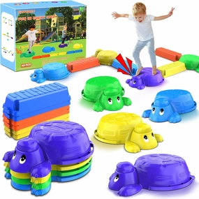 Stepping Stones Outdoor Toys for Kids: 10 Pcs Portable Non-Slip Montessori Obstacle Course Blance Beam – Great for Outdoor Yard Indoor Family Play – Special Needs Sensory Toys for Toddlers 3 