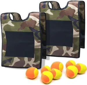 Stick Ball Vest Dodge Ball Game Sticky Target Ball Vest Outdoor Game Props with Soft Fleece Balls Safe for Kids Children
