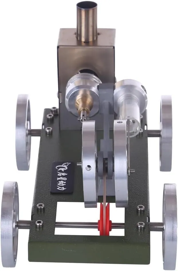 Stirling Engine Model Kits, Self-Assembly Alcohol-Powered Stirling Engine Car Model for Physical Science Experiment Display