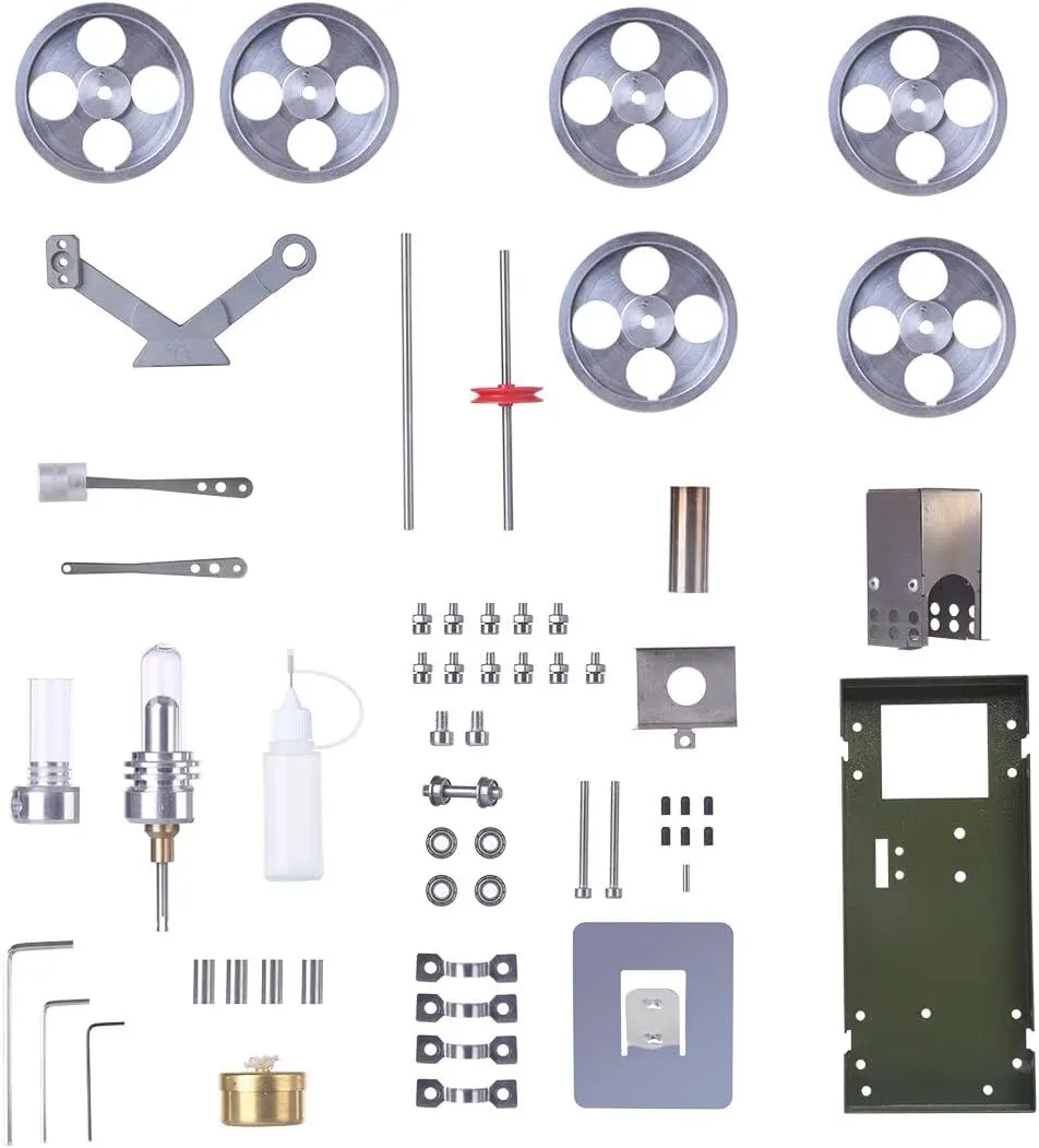 Stirling Engine Model Kits, Self-Assembly Alcohol-Powered Stirling Engine Car Model for Physical Science Experiment Display