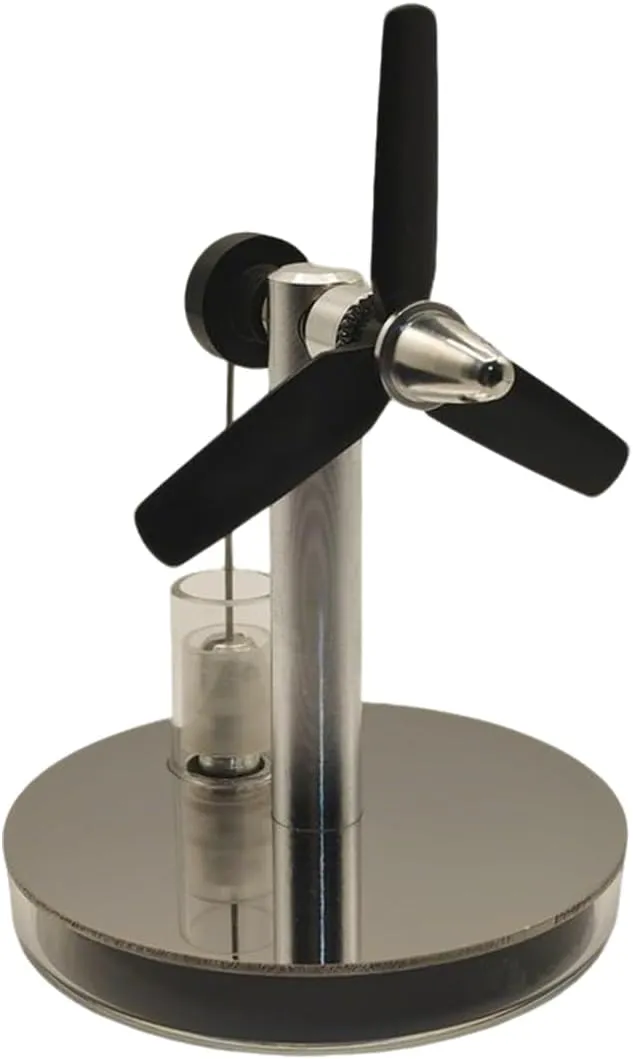 Stirling Engine Model, Three-Blade Propeller Swashplate Low-Temperature Stirling, Mini Handcrafted Cup Lid Heat Engine, Creative Desktop Decor Science Educational Set for Adults & Teens