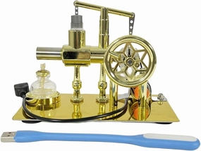 Stirling Engine Model - Power Generation with LED Light | Multifunctional STEM Toy for Science Education & Creative Learning | Hands-On Physics Experiment Kit (LED Light)