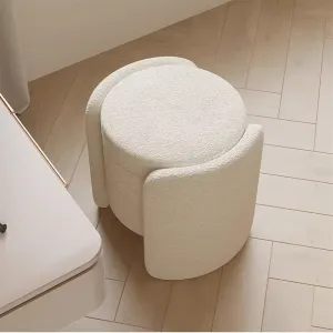 Storage Stool, Modern Round Dressing Stool, Upholstered Seat Multifunctional Footstool with Storage Footstool for Living Room, Bedroom, Living Room