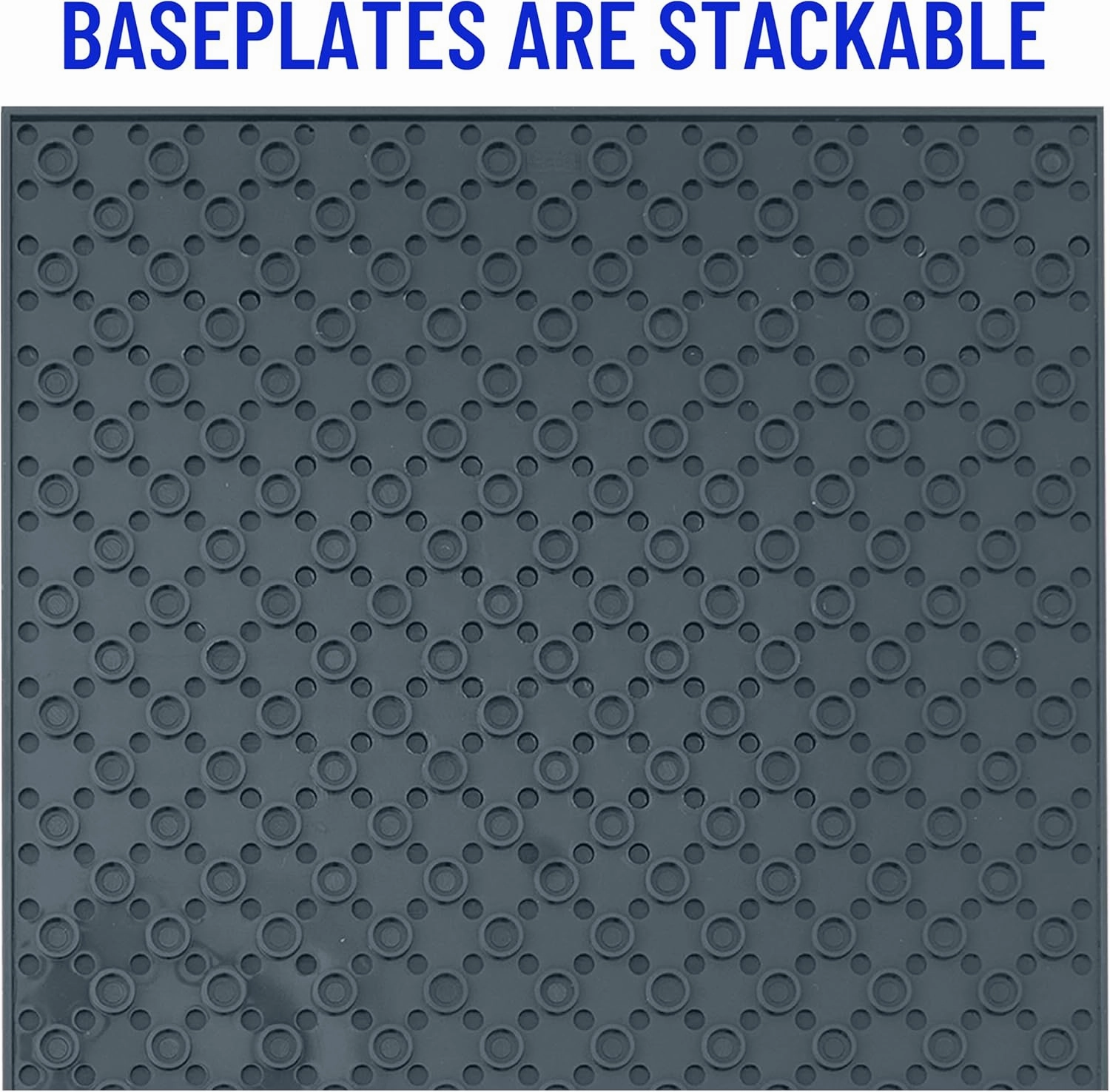 Strictly Briks 4 Pack Baseplates 10x10 in, Stackable Building Plates with 32 x 32 Studs, Mats, Bases, Boards, Sheets 100% Compatible with All Major Brands, Gray