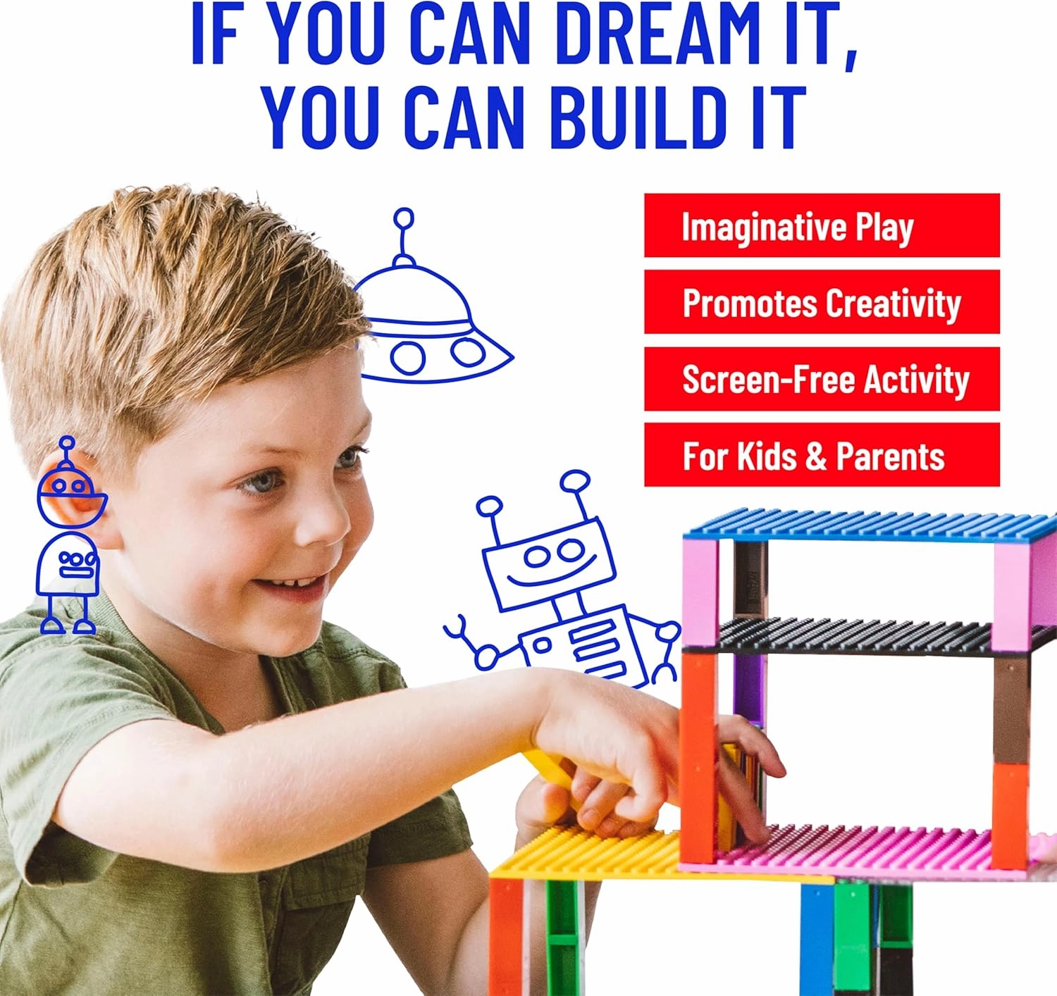 Strictly Briks 4 Pack Baseplates 10x10 in, Stackable Building Plates with 32 x 32 Studs, Mats, Bases, Boards, Sheets 100% Compatible with All Major Brands, Gray