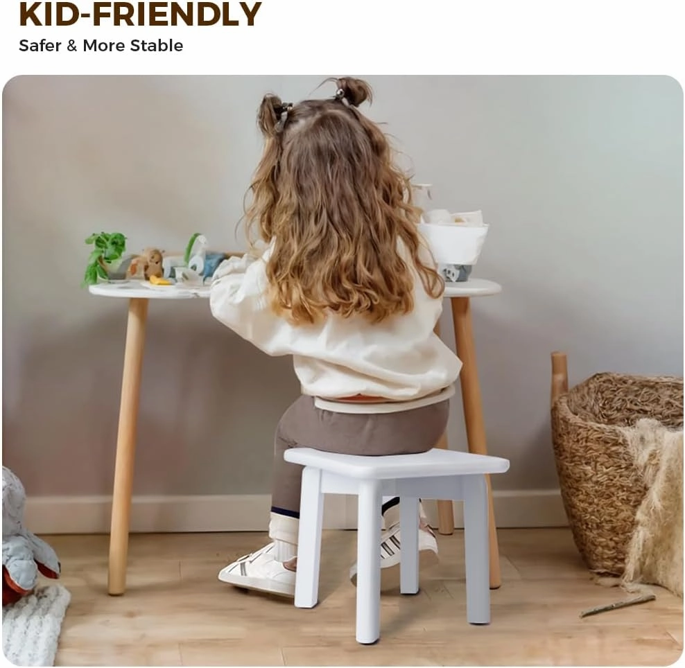 StrongTek Sturdy Bamboo Step Stool with Anti-Slip Feet, Easy-Assembly, 300 LBS Capacity, Ideal for Kids and Adults, Perfect for Bathroom, Bedroom, or Doorway Use, 11" x 11" x 10.6"