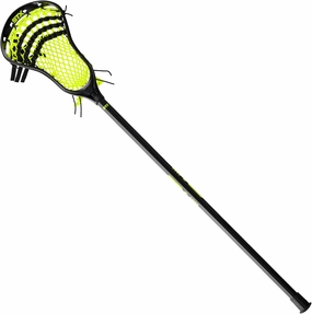 STX Lacrosse Stallion 200 Boys Complete Stick with Mesh Pocket, Attack/Midfielder