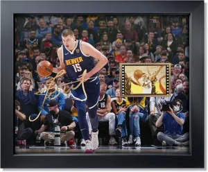 sufenvera Basketball Artwork Signed Nikola Jokic Framed Poster Photo Film Collage,Denver Nuggets Memorabilia Gifts for Fans on Birthday/Christmas/Valentine's Day 10x8 Inches