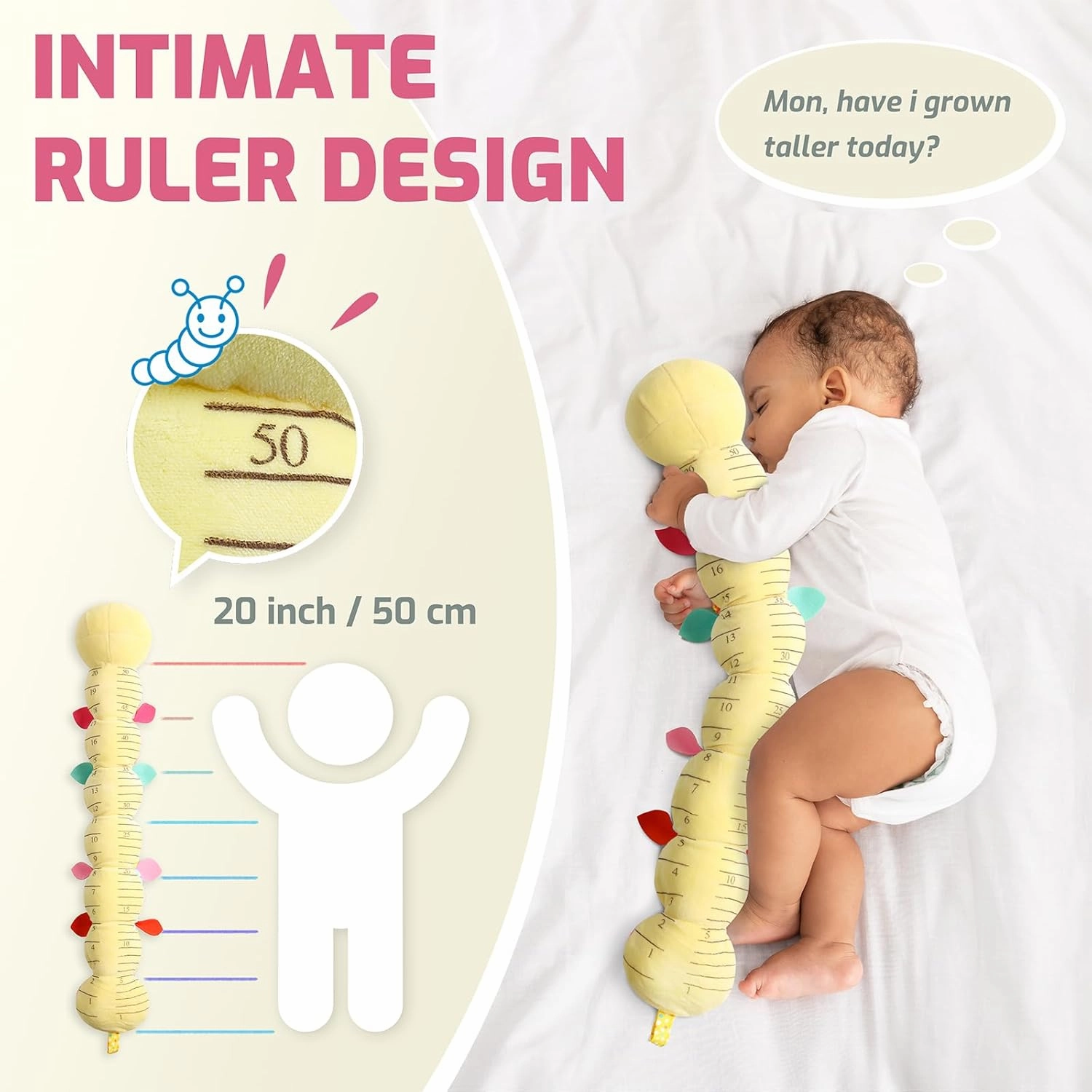 Sumobaby Baby Girl Toys Musical Caterpillar, Stuffed Animal Activity Soft Toys with Teether,Multi-Sensory Crinkle, Rattle and Textures,for Tummy Time baby toys 0 to 12 months Girls,Caterpillar(Yellow)