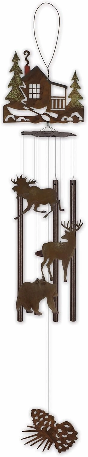 Sunset Vista Design Studios Great Outdoor Metal Wind Chime, Forest Cabin