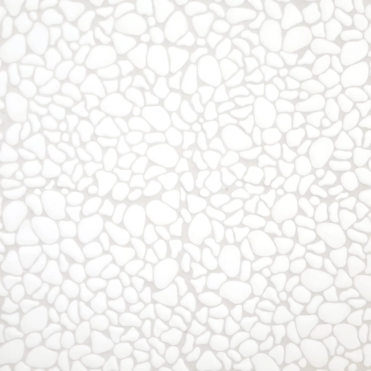 Sunwings Pebble Tile for Shower Floor Border Kitchen Bathroom Backsplash. Marble Stone Looks Wall and Floor Tile, 10 Sheets, White.