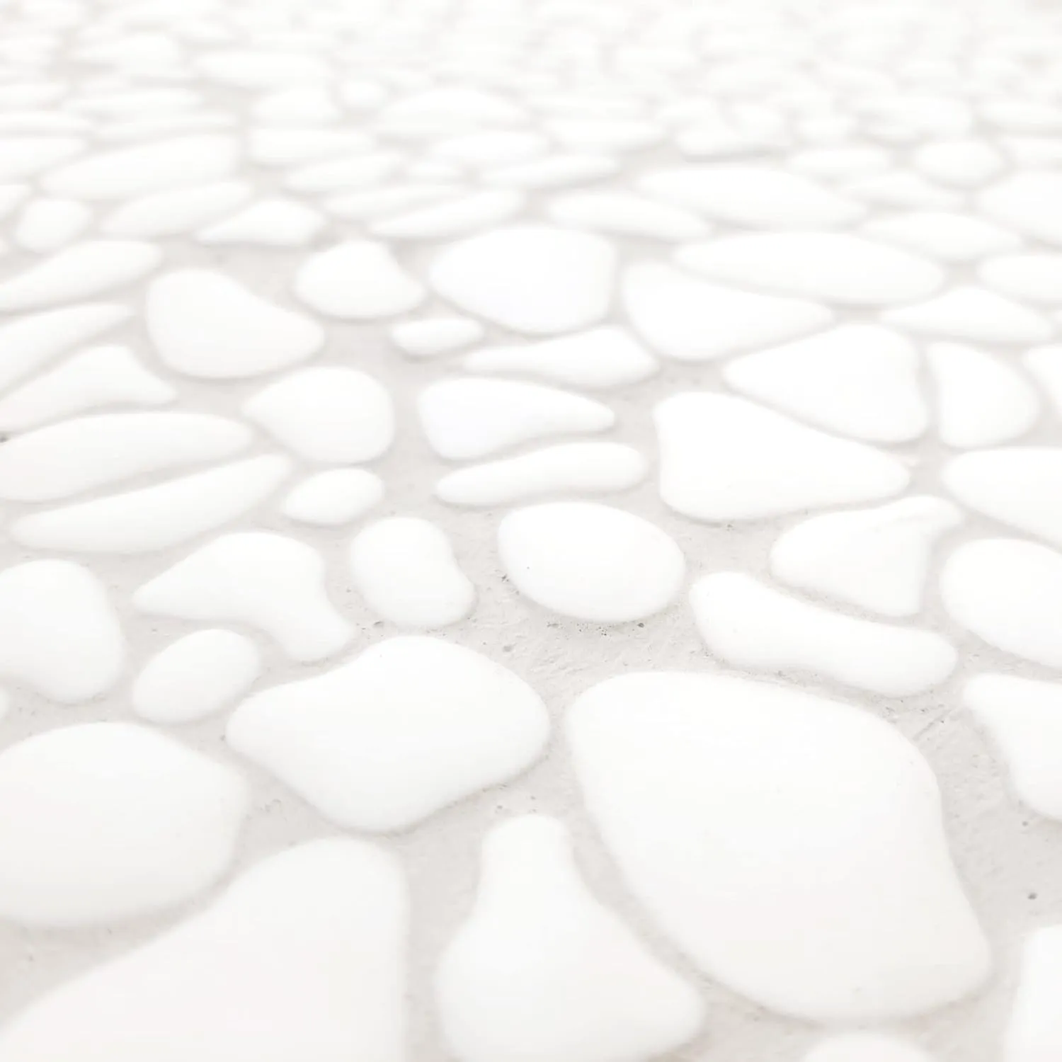 Sunwings Pebble Tile for Shower Floor Border Kitchen Bathroom Backsplash. Marble Stone Looks Wall and Floor Tile, 10 Sheets, White.