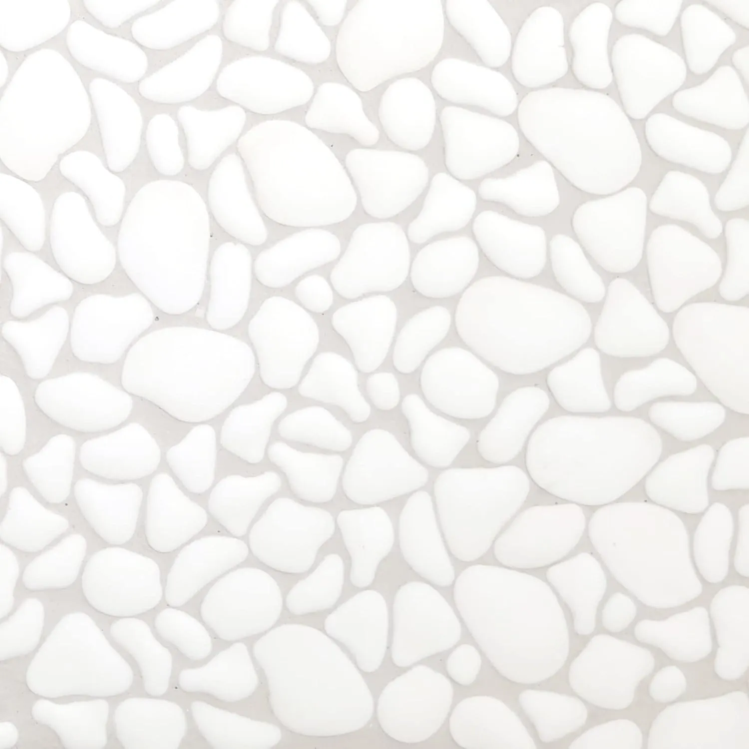 Sunwings Pebble Tile for Shower Floor Border Kitchen Bathroom Backsplash. Marble Stone Looks Wall and Floor Tile, 10 Sheets, White.