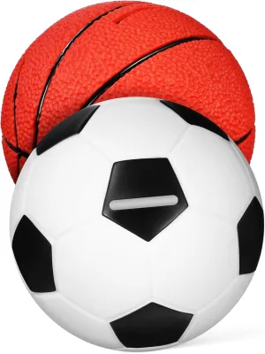 SUPVOX Cute Piggy Bank Set 1 Basketball Soccer Coin Savings Jar for Boys Girls Home Decor Birthday