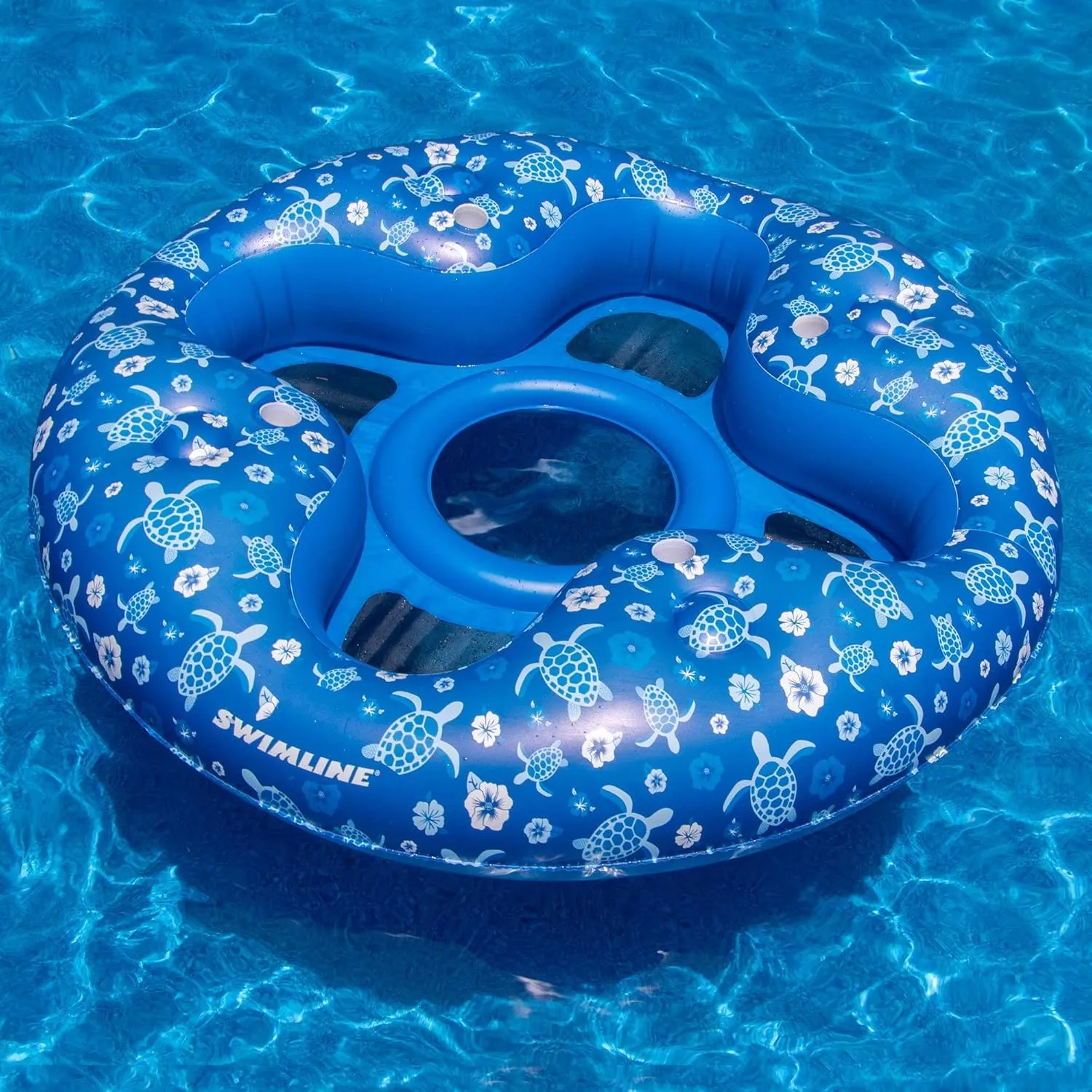 Swimline Tropical 4 Person Pool Lounger, Blue
