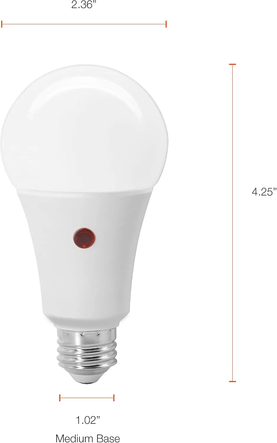 SYLVANIA Dusk to Dawn A21 LED Light Bulb with Auto On/Off Light Sensor, 100W=13W, 1500 Lumens, 2700K, Soft White - 6 Pack (41258)