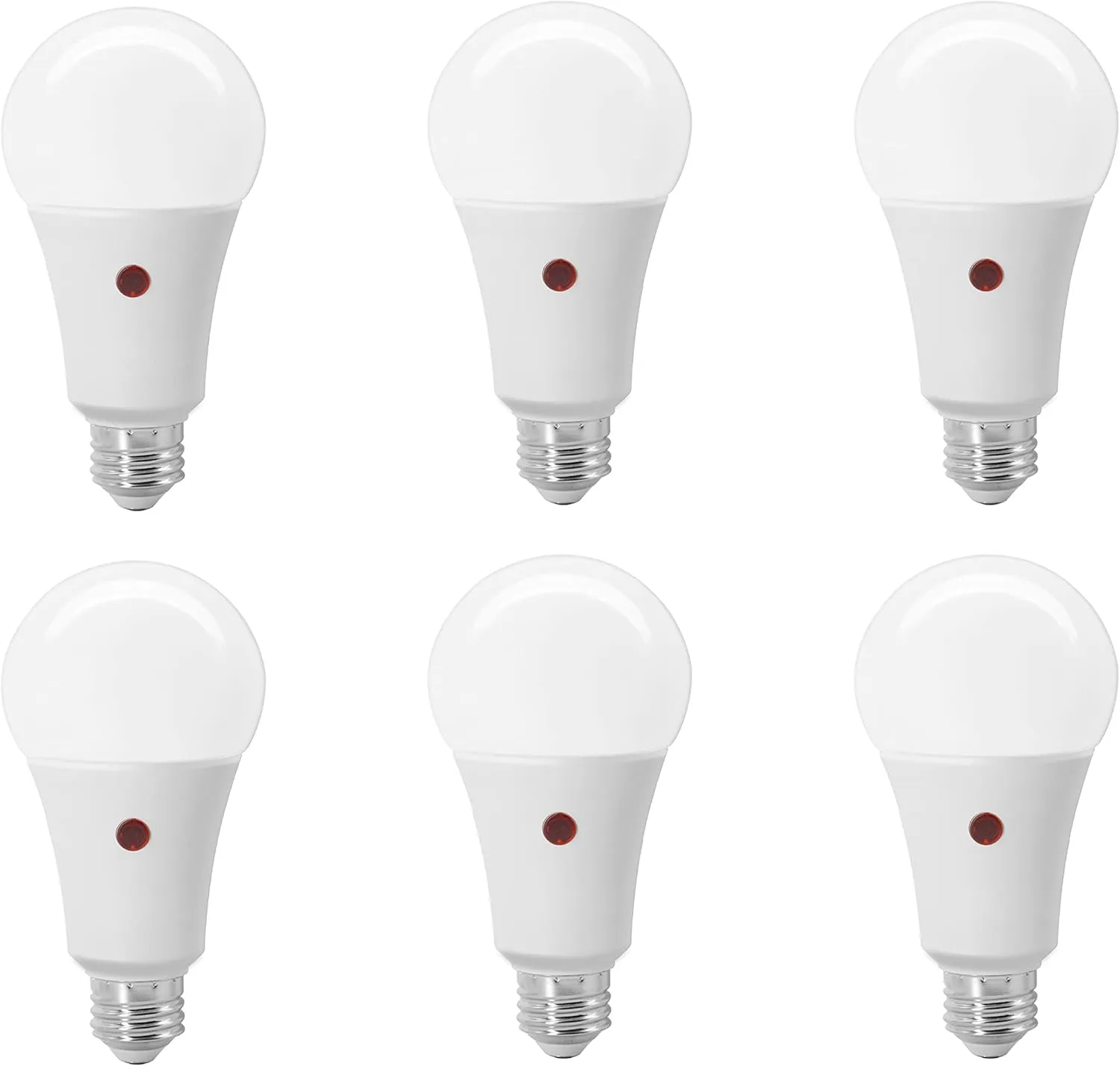 SYLVANIA Dusk to Dawn A21 LED Light Bulb with Auto On/Off Light Sensor, 100W=13W, 1500 Lumens, 2700K, Soft White - 6 Pack (41258)