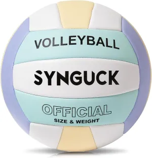 SYNGUCK Size 5 Volleyball,Official Soft Indoor Outdoor Volleyballs Sports Training Game Play Ball for Youth, Teenager, Adult