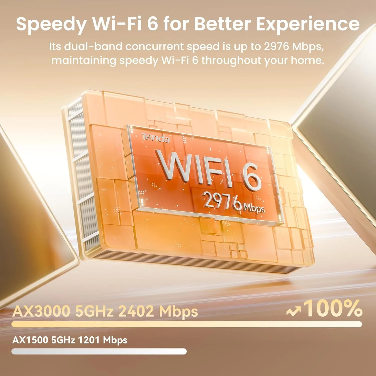 Tenda AX3000 WiFi 6 Mesh System Nova MX12 - Whole Home Covers up to 7000 sq.ft - Dual-Band Mesh Network for 160  Devices - 1.7 GHz Quad-Core CPU - Replaces Wireless Router - 3-Pack(2025 New Version)