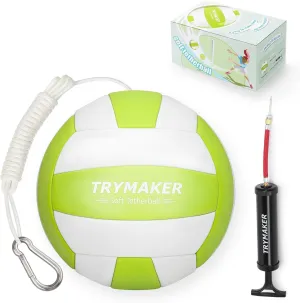 Tetherball Ball and Rope, Tether Ball Soft for Kids, Tether Balls and Rope Set with Pump for Adults Backyard Outdoors