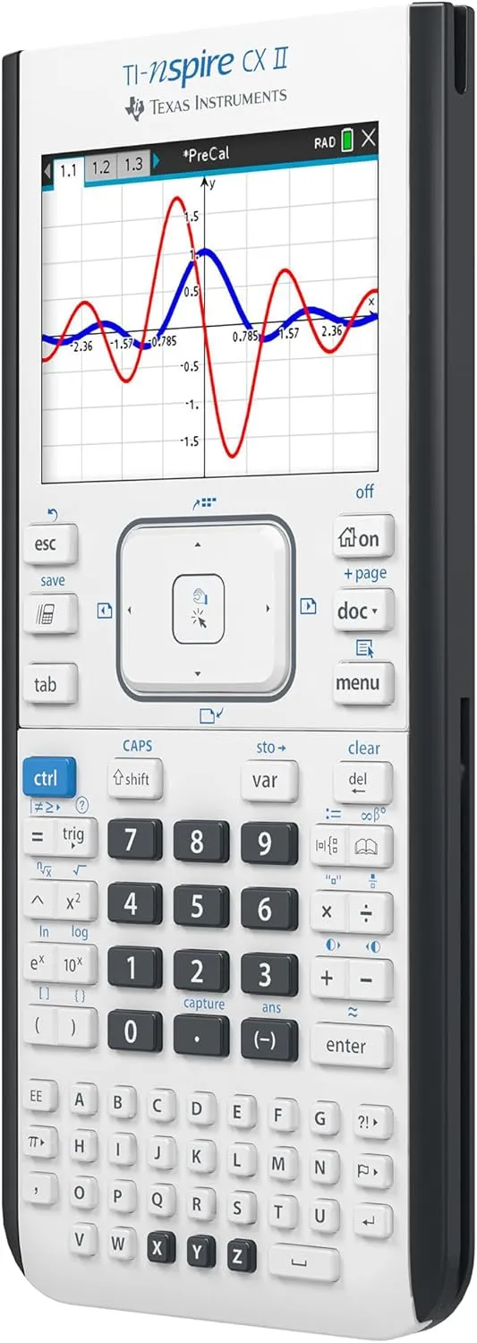 Texas Instruments TI-Nspire CX II Color Graphing Calculator with Student Software (PC/Mac) White 3.54 x 7.48