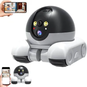 The Blinky Bot, Blinky Bot Camera - 360° View Blinkybot Robot, Blinky Bot Camera, 1080p HD Wi-Fi Mobile Pet Cameras 2 Way Audio, Night Vision (4G Network)