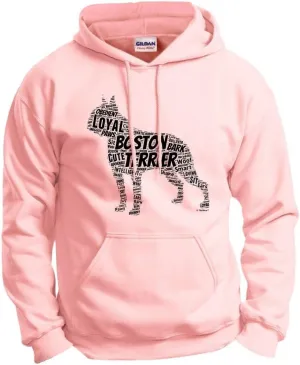 ThisWear Boston Terrier Word Art Dog Puppy Owner Gift Hoodie Sweatshirt