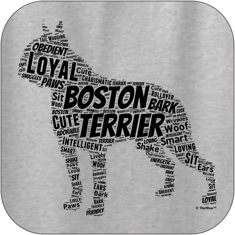 ThisWear Boston Terrier Word Art Dog Puppy Owner Gift Hoodie Sweatshirt