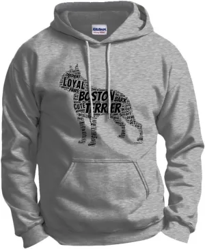 ThisWear Boston Terrier Word Art Dog Puppy Owner Gift Hoodie Sweatshirt