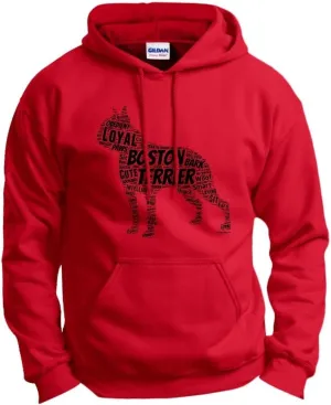 ThisWear Boston Terrier Word Art Dog Puppy Owner Gift Hoodie Sweatshirt