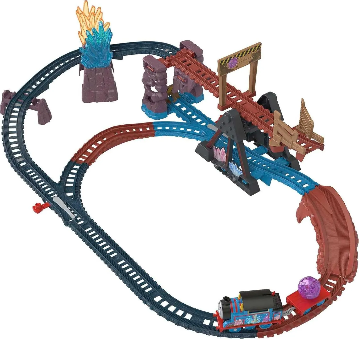 Thomas & Friends Motorized Toy Train Set Crystal Caves Adventure with Thomas, Tipping Bridge & 8 Ft of Track for Preschool Kids Ages 3  Years​