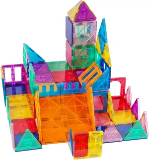 Tigerdoe 100 PCS Magnetic Tiles Set, Educational and Creative Magnetic Building Tiles for Kids, Fun,and Interactive 3D Construction Play Toy for Kids, Montessori Learning and Sensory Development Toys