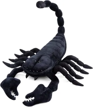 Tiny Heart Simulation Emperor Scorpion Plush Toy, 15.74inch Black Super Soft Realistic Scorpion Plush Stuffed Animal Toy Figure for Kids Halloween Doll Home Decor Throw Pillow