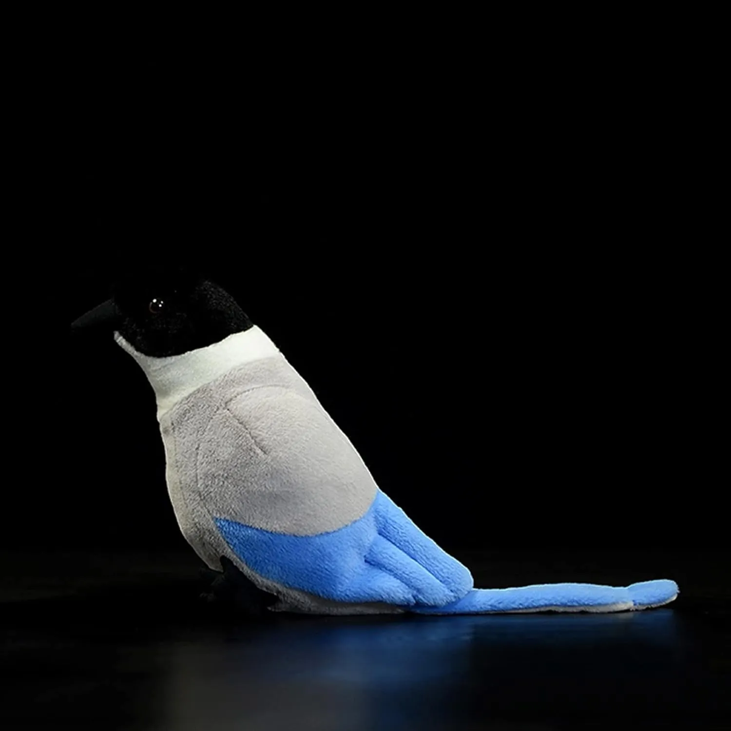 Tiny Heart Simulation Grey Magpie Plush Toy, 7.87inch Realistic Soft Plush Stuffed Animal Doll Cute Children's Home Decor