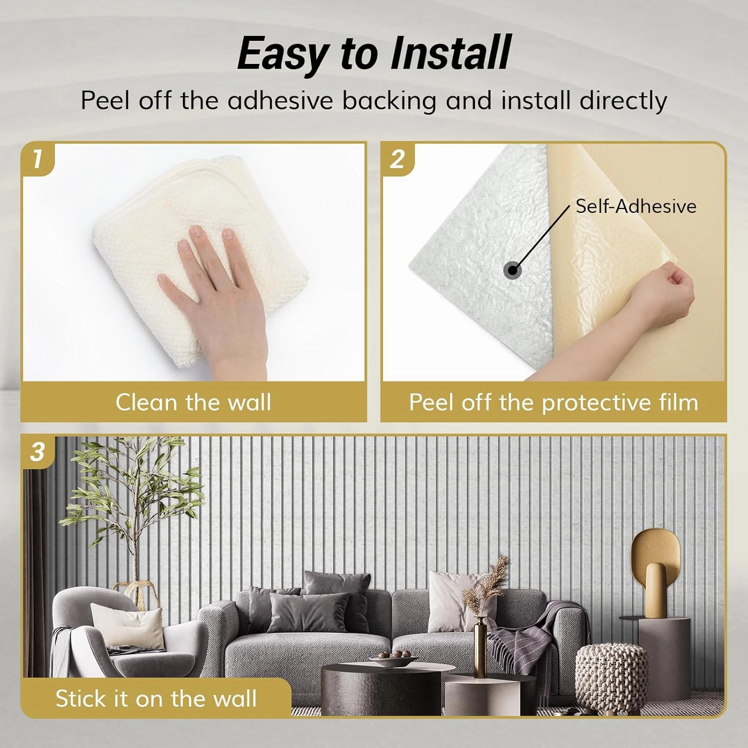 TONOR 4-Pack Bilayer Acoustic Panels Large Self-adhesive, 47.2” * 23.6” * 0.72” Adhesive Wall Panel, Large Soundproof Tiles for Echo Absorbtion, Acoustical Barrier of Polyester Fiber, Grey