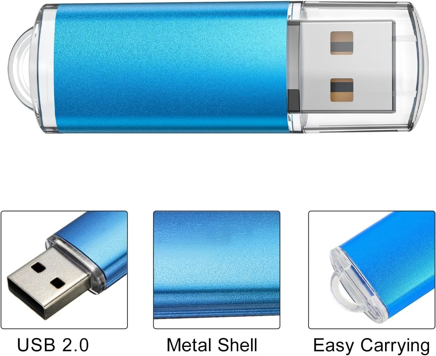 TOPESEL USB Flash Drive 5 Pack 64GB USB 2.0 Flash Drive Memory Stick USB Drive Jump Drive USB Storage Flash Drives Pen Drive Thumb Drives (5 Mixed Colors: Black Blue Green Red Silver)