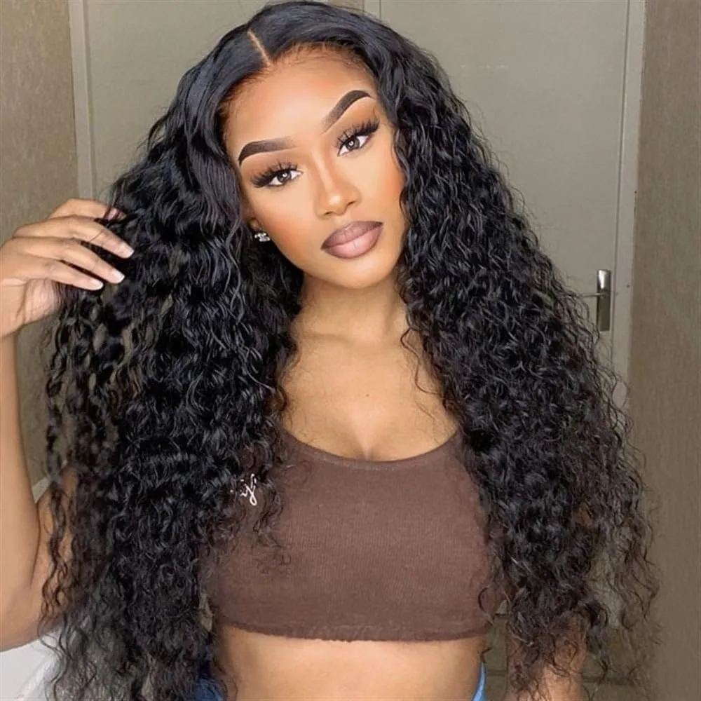 Toppers for Women Curly Human Hair Toppers for Women Brazilian Remy Hair Pieces 8-22 Inch Deep Curly Hair Clip In Swiss Lace Base Hair Topper for Thicking Hair Hair Toppers(8 Inch)