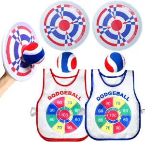 Toss and Catch Ball Game Set - 2 Catching Vests, 2 Soft Sticky Balls & 2 Paddles - Great Christmas & Birthday Gifts - Safe Outdoor Fun for Kids Aged 3-8 