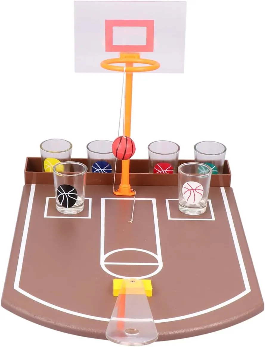 Totority 1 Set Creative Desktop Basketball Drinking Game Prop for Parties Material Easy to Play Entertainment Supplies