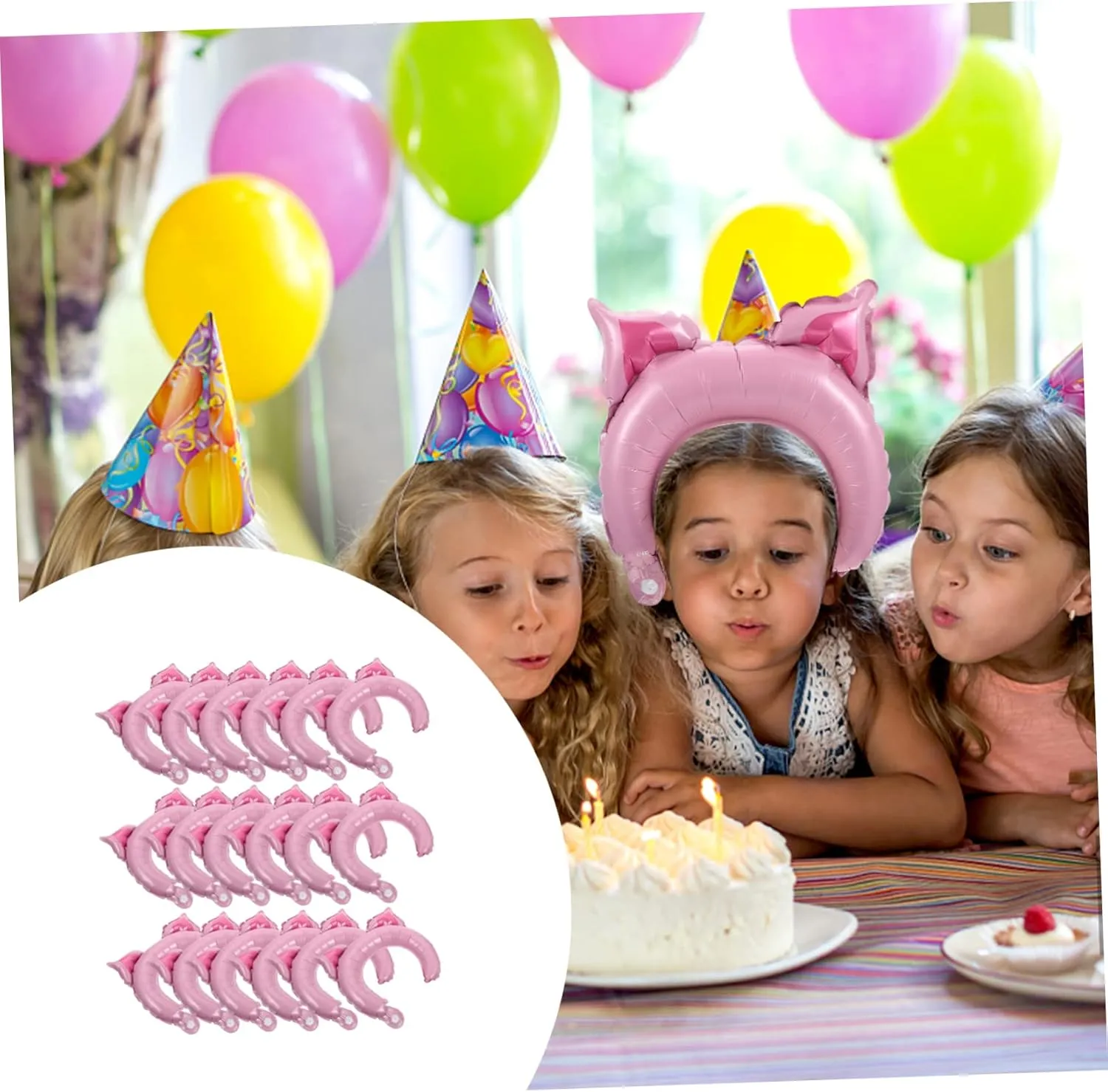Totority 3sets Party Balloon Headband Animals Inflatable Headband Rabbit Animal Balloons for Kids Fun Decorations 50pcs*3