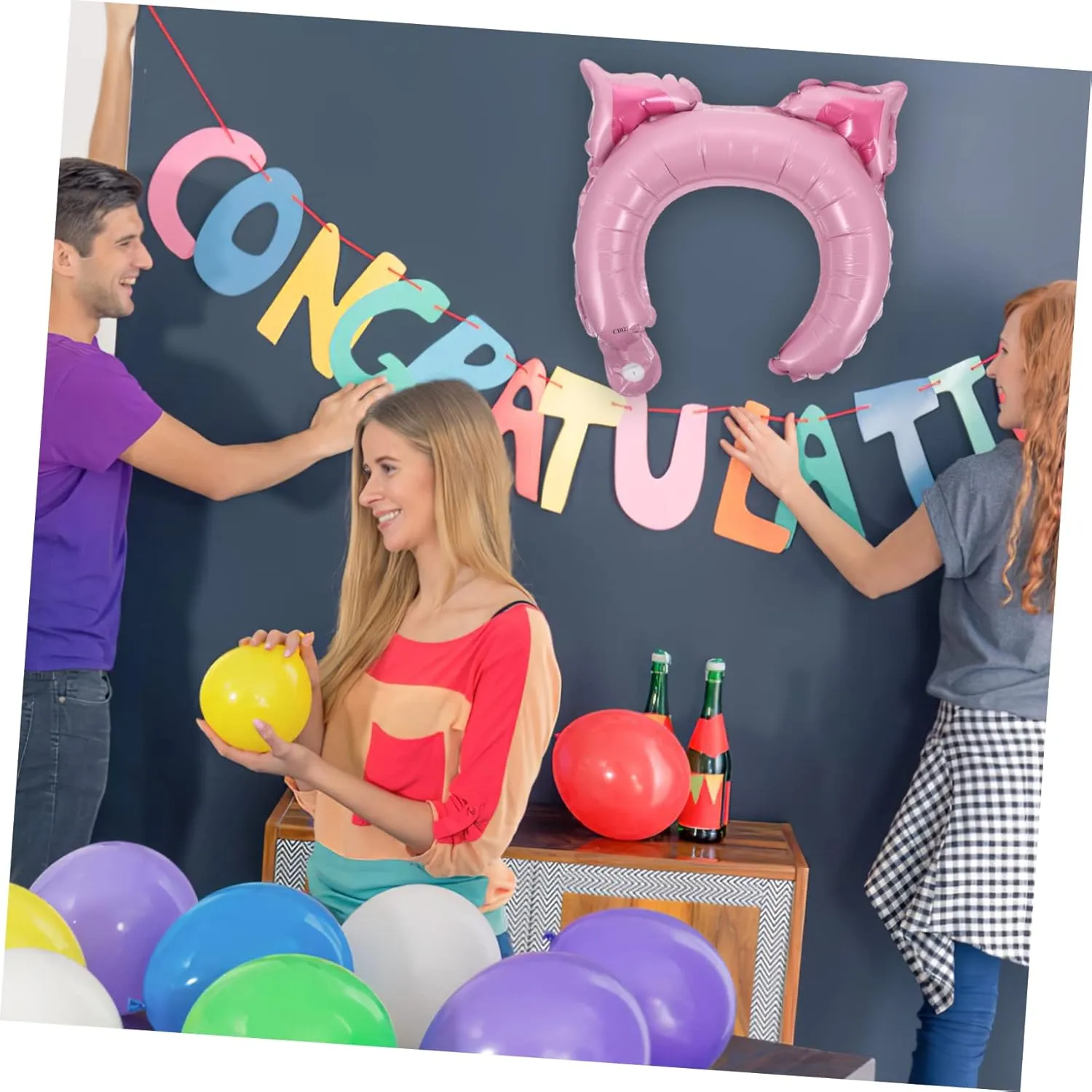 Totority 3sets Party Balloon Headband Animals Inflatable Headband Rabbit Animal Balloons for Kids Fun Decorations 50pcs*3
