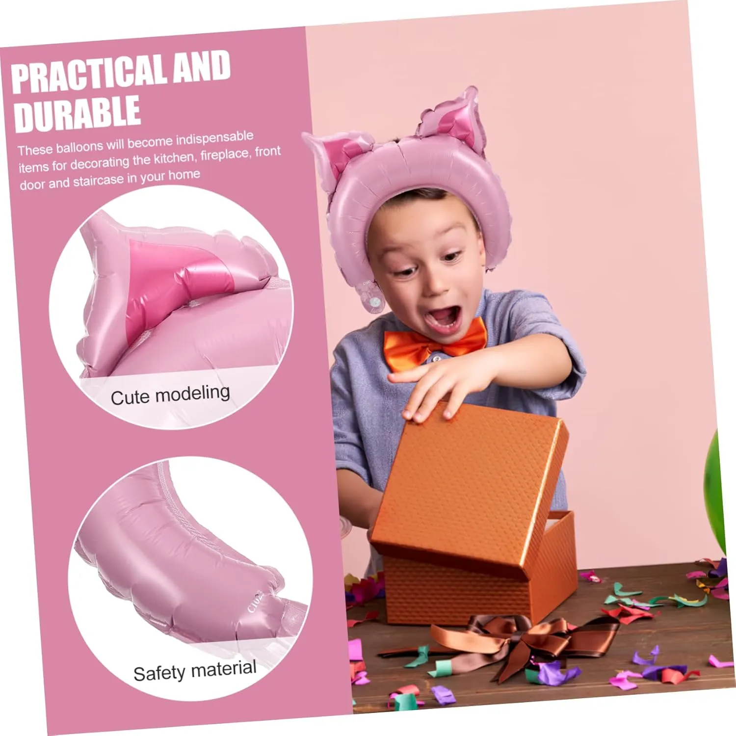 Totority 3sets Party Balloon Headband Animals Inflatable Headband Rabbit Animal Balloons for Kids Fun Decorations 50pcs*3