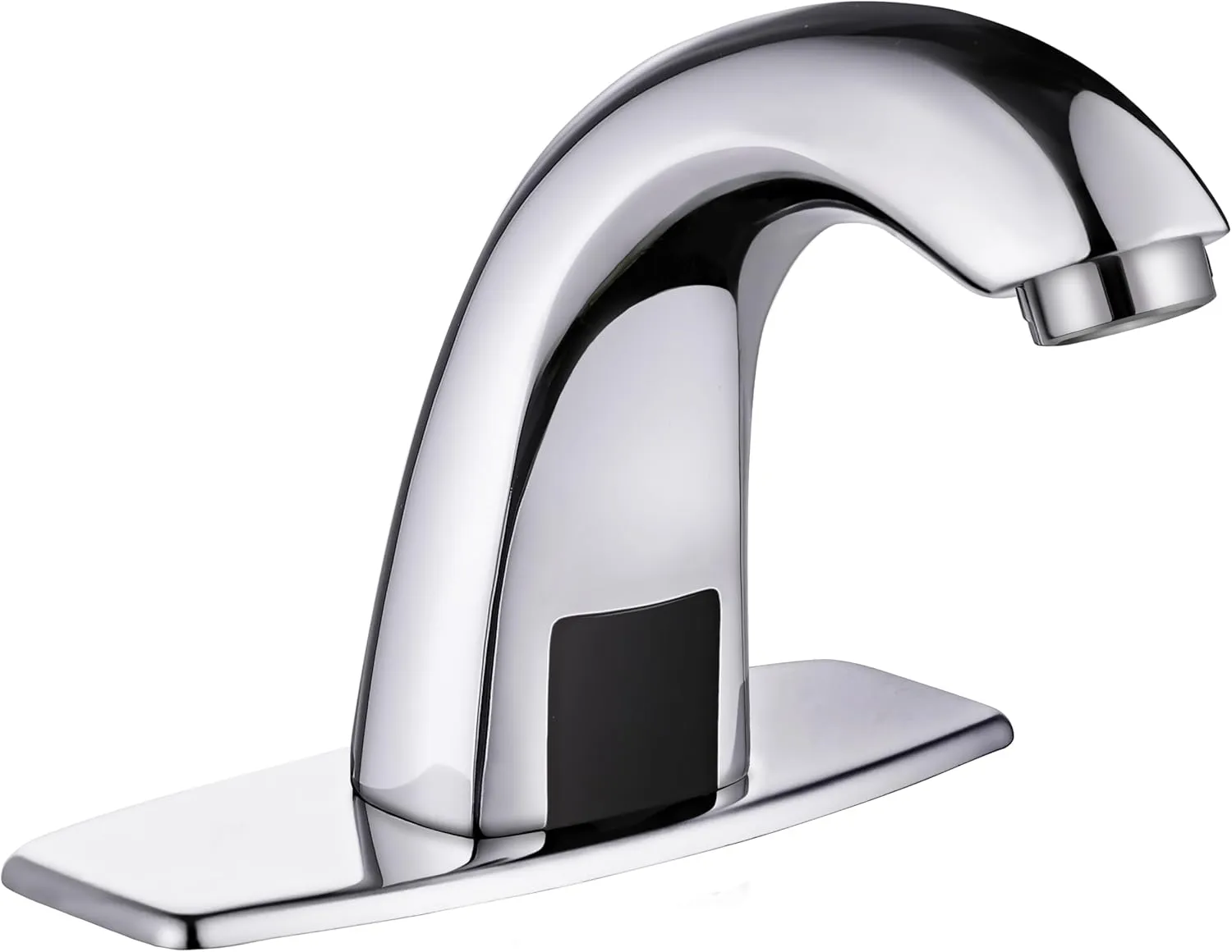 Touchless Bathroom Sink Faucet Automatic Motion Sensor Hands Free Faucet with Hole Cover Plate and Temperature Mixer, Commercial Solid Brass Faucet, AC/DC Powered, 1 Hole or 3 Hole (Chrome)