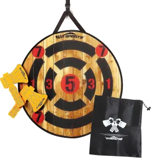 Toy Foam Axe Throwing Game - Indoor Outdoor Target Game,Includes Two Foam Axes, One 26” Easy Fold Target and A Carry Bag