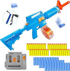 Toy Gun Shell Ejecting Electric Soft Bullet M16 Models Foam Blasters with 22 Capacity Drum Magazines & Bullet Quick Loader Auto/Manual Modes Indoor Outdoor Play for Boys Girls Adults Age 8 