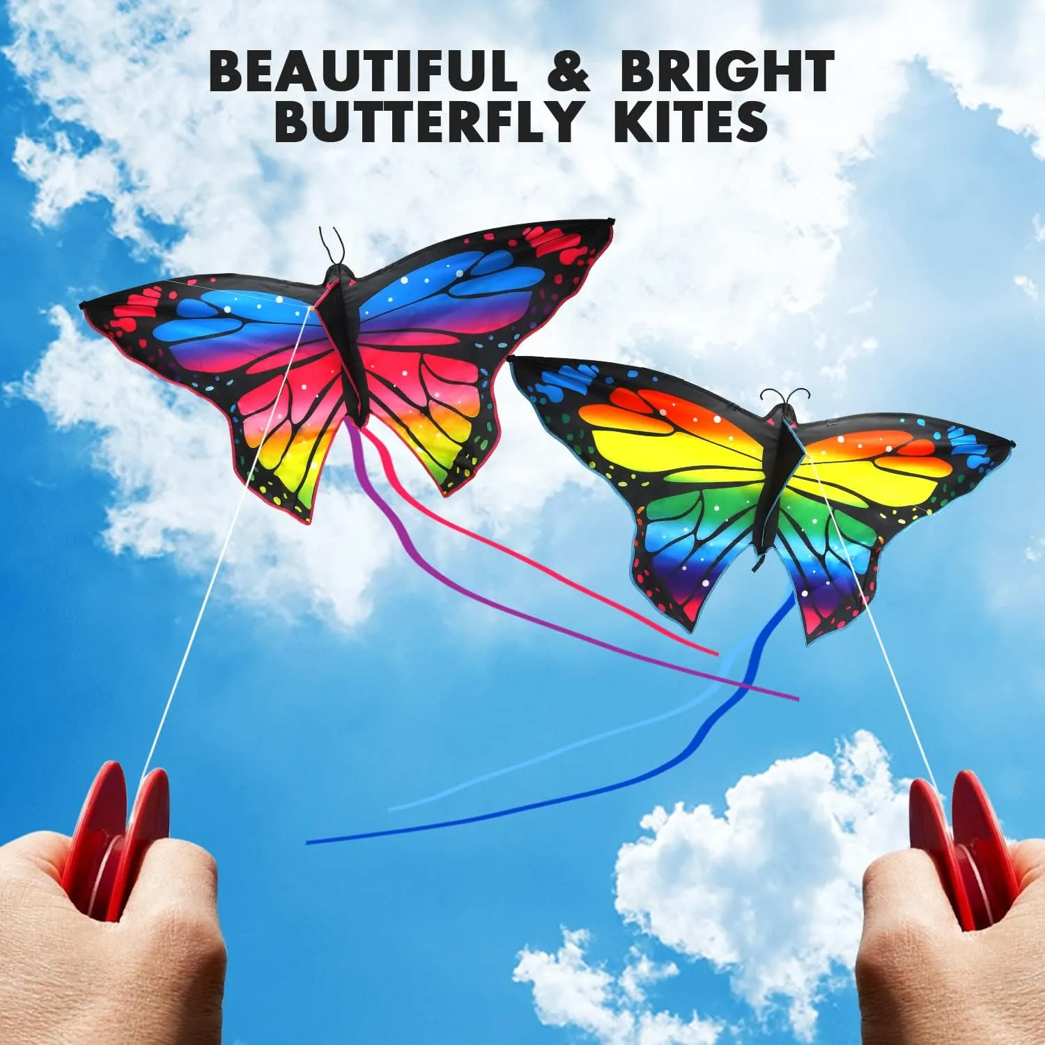 TOY Life Butterfly Kites for Kids & Adults, 56.2" x 29.9" Large Kite for Kids Ages 4-8, Easy to Fly for Beginners with 280ft String, Beach Kites for Outdoor Activities & Family Trip
